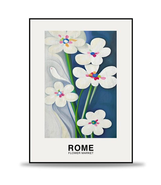 Rome Flower Market Poster