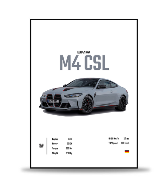 BMW M4 CSL Poster